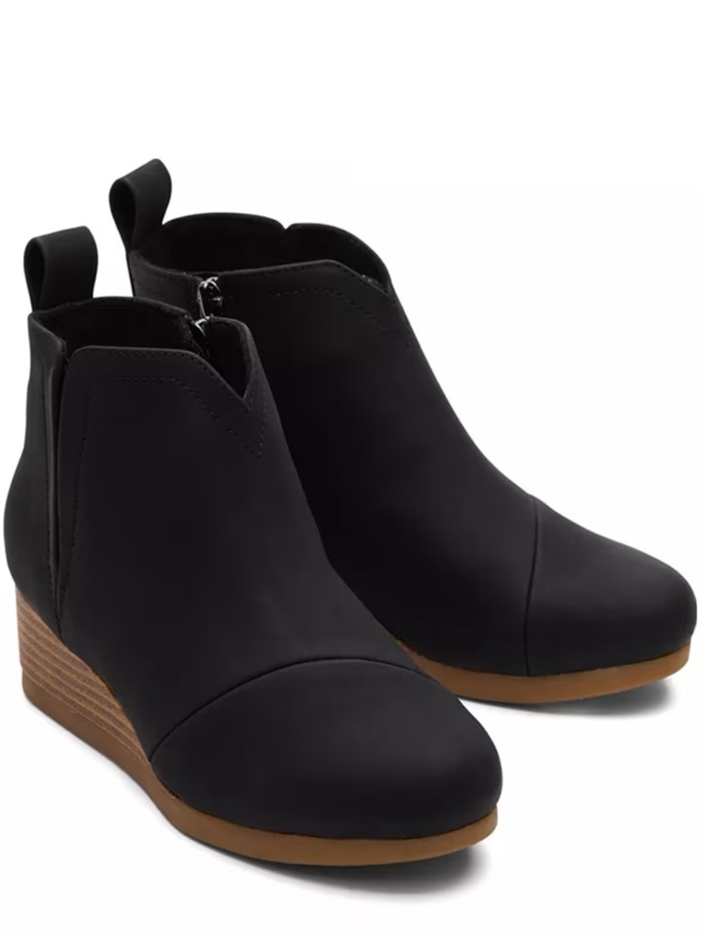 Black Girls Wedge Ankle Boots - Toms
